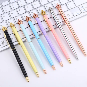 

Crown Scepter Queen Ball point Pen Personalized School Office Writting Pens Metal Luxury Crystal Stationary Custom Logo