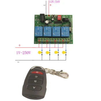 

Sleeplion DC 12V/24V 4 Channel 4CH RF Wireless Remote Control Switch System Receiver Transmitter 315 MHz Wireless Switch Relay