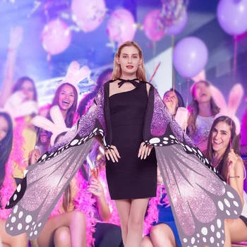 

Newest Design Shining Starry Sky Butterfly Cloak Costume Halloween Dress Up Costume Accessory Butterfly Shawl Adult 2020