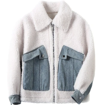

Shearling 100% Real Sheep Fur Coat Autumn Winter Jacket Women Wool Coats and Jackets Women Clothes 2020 Korean Jacket Hiver 2481