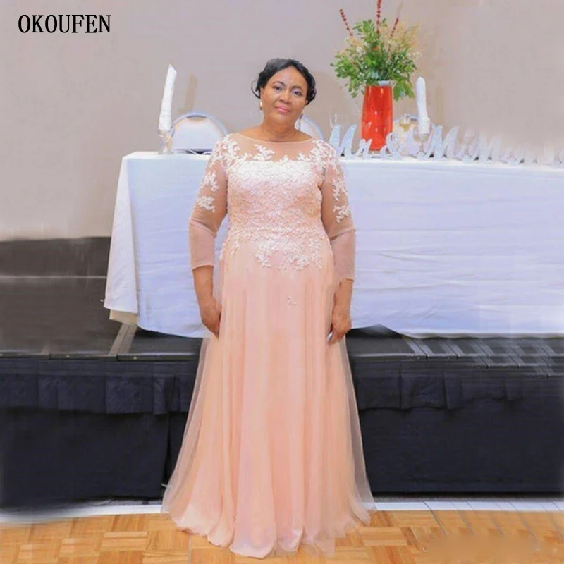 2019 Blozen Moeder Van De Bruid Jurken Sheer Hals Kant Applicaties Kralen Tulle Lange Mouwen Plus Size Party Dress Wedding gown 2019 Blozen Moeder Van De Bruid Jurken Sheer Hals Kant Applicaties Kralen Tulle Lange Mouwen Plus Size Party Dress Wedding gown