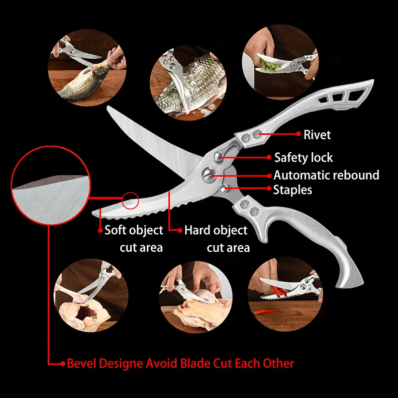 Kitchen Scissors Knife Multifunctional Tools Accessories Stainless Steal  For Vegetable Green Onion Meat Barbecue