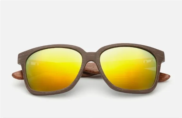 JASPEER поляризационные Квадратные Солнцезащитные очки для мужчин и женщин зеркало в деревянной рамке Плоские линзы солнцезащитные очки для вождения для мужчин UV400 - Цвет линз: 2