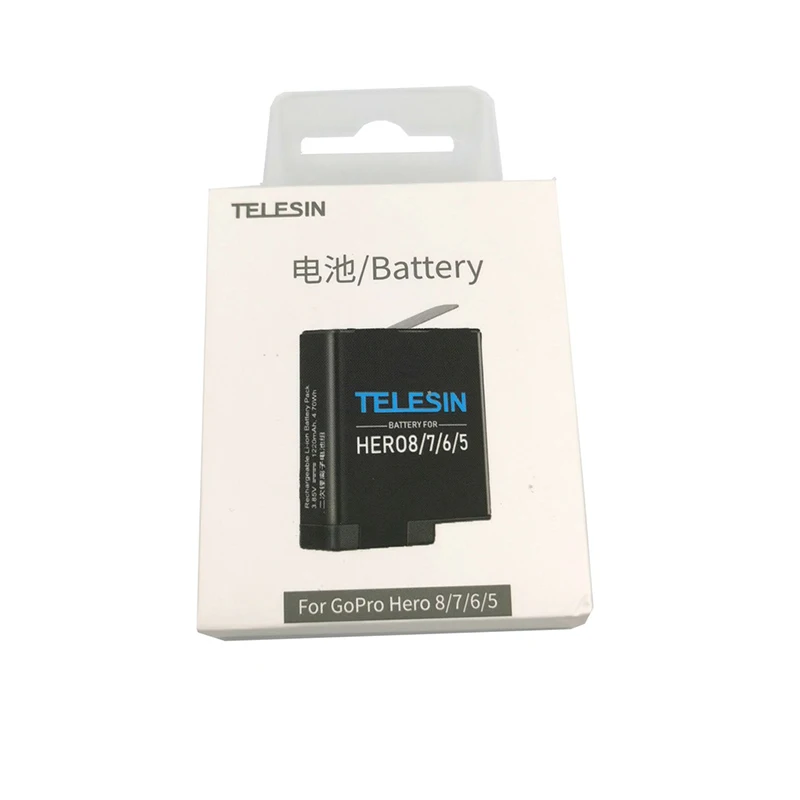 Новые аккумуляторы Telesin для gopro hero 8 black, сменная литий-ионная батарея, подходит для экшн-камеры gopro hero 5 6 7 hero 8 black