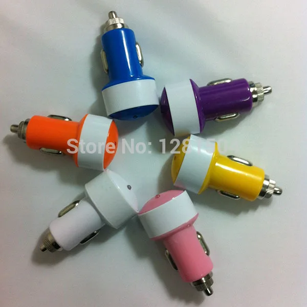 Оптовая продажа автомобильное зарядное устройство USB для Iphone 4 5 В 2 1 А цветной