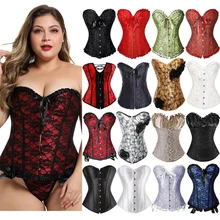  Sexy Women Steampunk Clothing Gothic Plus Size Corsets Lace Up Boned Overbust Bustier Waist Cincher Body Shaper Corselet S-6XL 