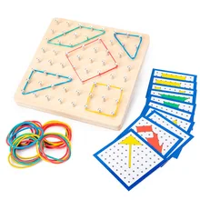 Planche à ongles en bois Montessori pour enfants, jouets éducatifs pour bébés, bricolage créatif, forme graphique, planche en bois occupée pour enfants