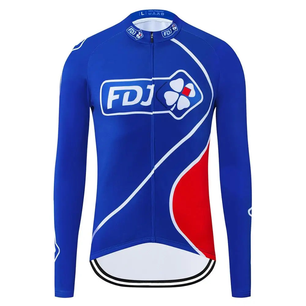 Мужская FDJ велосипедная майка Pro Team, набор для велоспорта с длинным рукавом, Ropa Ciclismo, быстросохнущая одежда для горного велосипеда, 12D гелевая подкладка, наборы - Цвет: Shirts 2