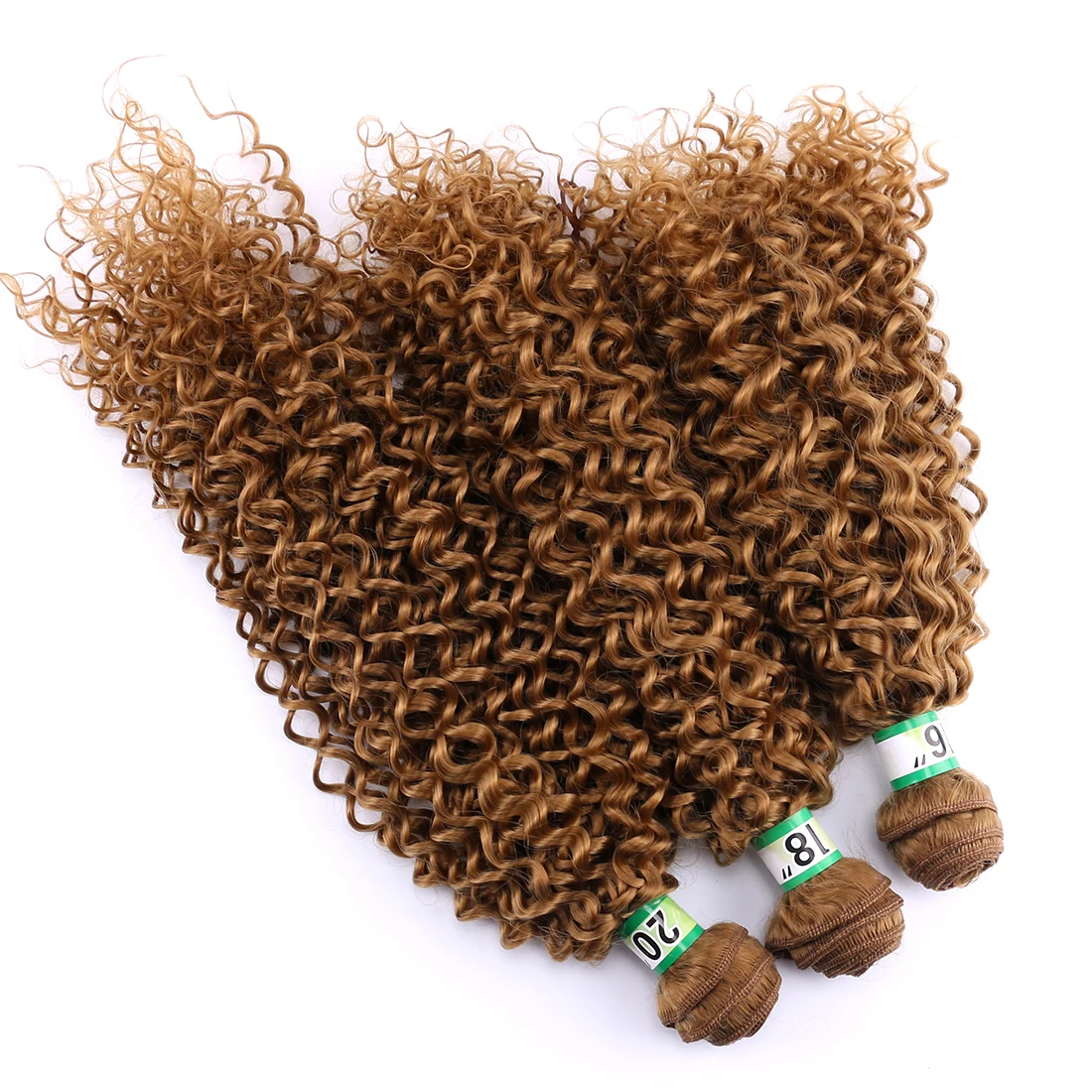 Color #613 Brown Golden 70 g/pcs Afro kinky Curly Hair Bundles Double Weft Synthetic Hair Extensions