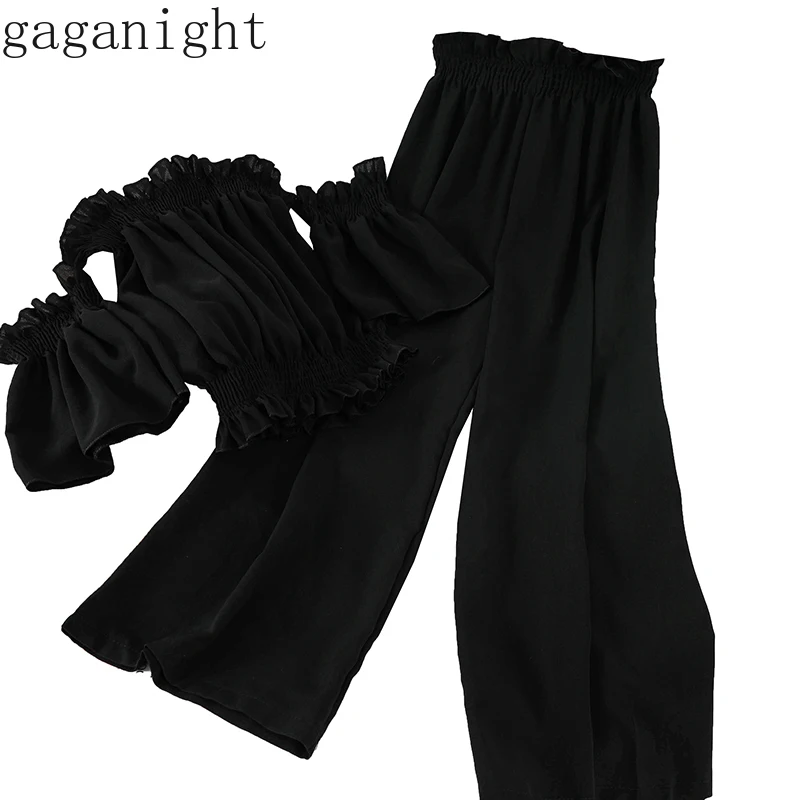 Gaganight корейский летний женский костюм блузка с коротким рукавом и воротником