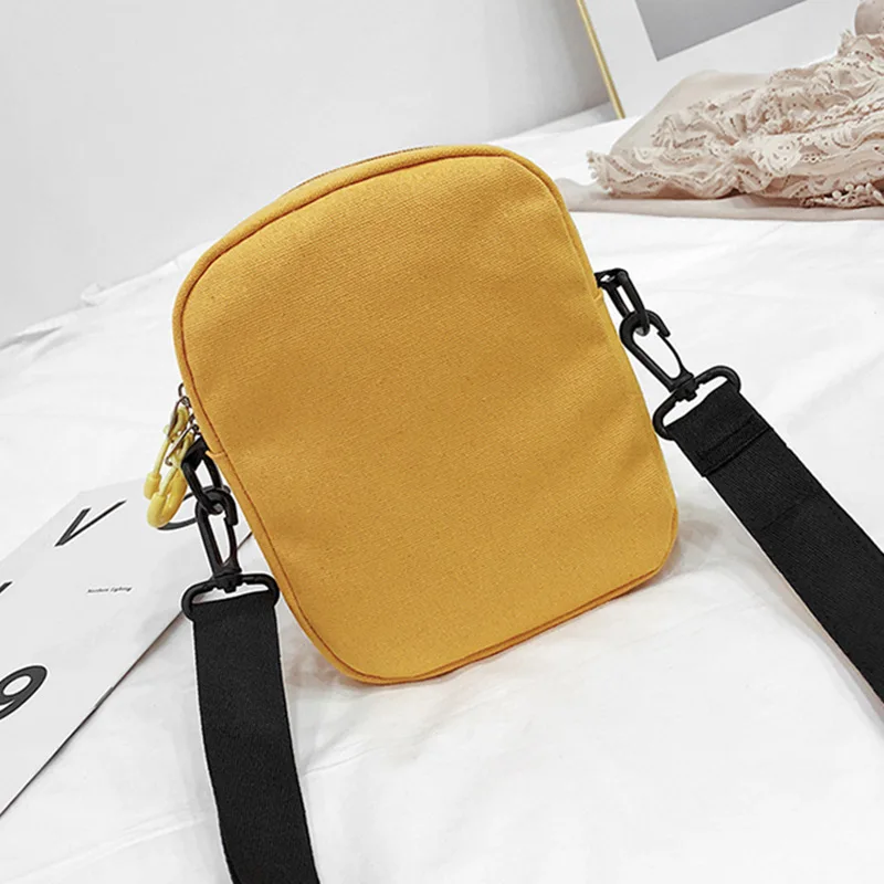 

2019 Spring And Summer New Style Korean-style Shoulder Square Sling Bag Hip Hop Fashion Canvas Headphone Jack Oblique Bag