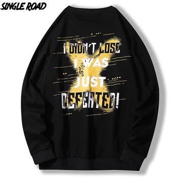

SingleRoad Oversized Crewneck Sweatshirt Men Printed Hip Hop Japanese Streetwear Black Hoodie Men Sweatshirts Male Hoodies Man