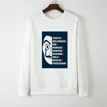 

Gothic Oversize Plus Size Hoodies La Casa De Papel Season Round Collar Sweatshirt bluza damska Money Heist Winter Autumn