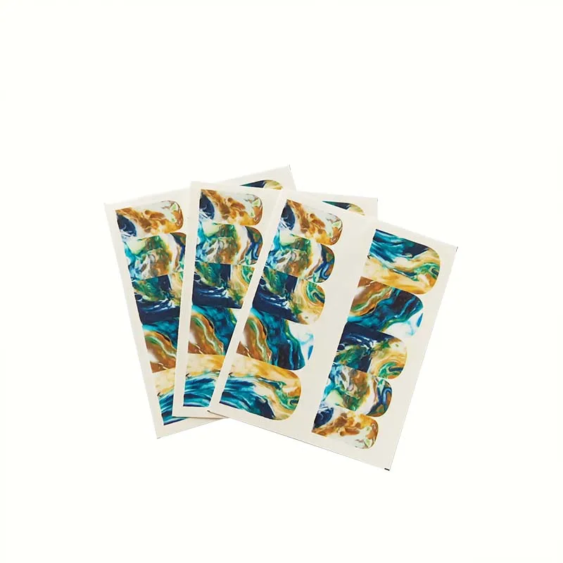 Наклейки для дизайна ногтей со сложными градиентными мраморными узорами модные