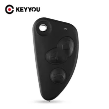 KEYYOU-carcasa para llave de coche, funda de control remoto plegable Fob sin cortar, hoja SIP22 para Alfa Romeo 147 156 166 GT, 2 y 3 botones