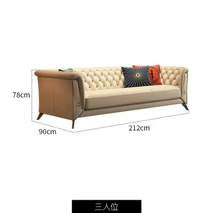 Two seater Ins, популярная мебель дизайн кожаный диван набор - Цвет: Two seater