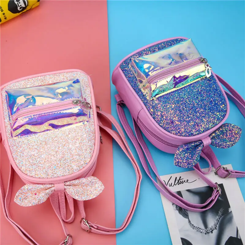 Для женщин и девочек, 3D Уши, блестки, лазер, мини застежки-молнии для рюкзака, дорожная школьная сумка, рюкзак