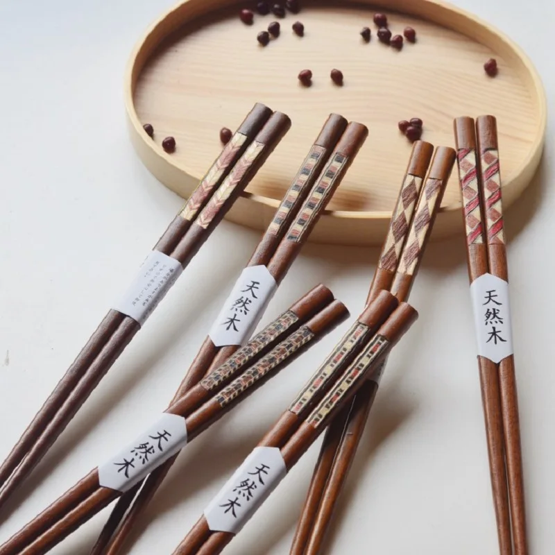 1 Pair Japanese Chopsticks Wood Non-Slip-Sushi Chop Sticks Sets Chinese Gifts 
