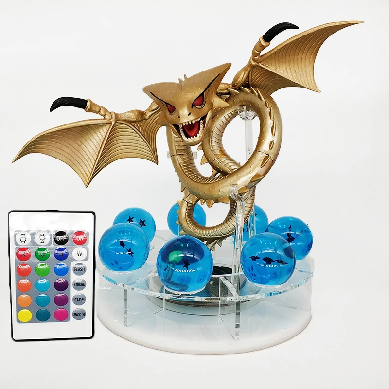 15 см Dragon Ball Shenron figulas прикроватная лампа Dragon Ball Z рисунок ночной Светильник Shenlong+ 7 шт 3,5 см шарики+ акриловая полка DBZ