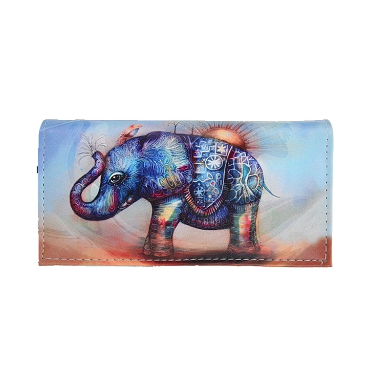 Местная Стоковая Новинка, винтажный женский разноцветный бумажник кошелек сумка С Рисунком Слона