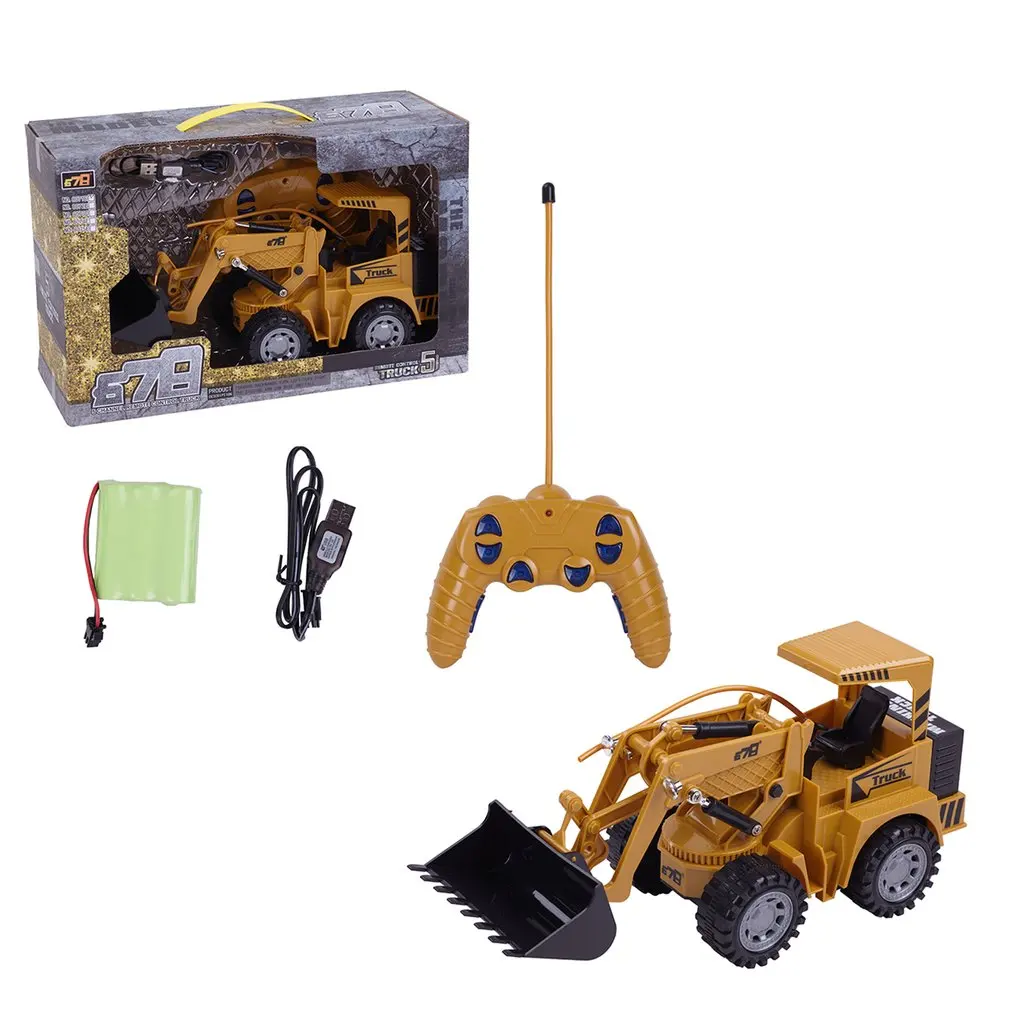 Forklift 1:24 дистанционное управление инженерный автомобиль 5-CH Моделирование RC дорожный ролик бульдозер грузовик трек гусеничный экскаватор детские подарки - Color: Forklift