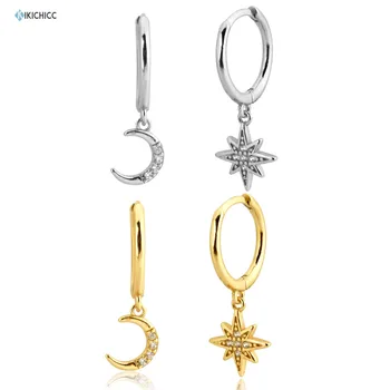 

Kikichicc 925 Sterling Silver Gold Moon Snowflowe Drop Earring 2020 Piercing European Dangle Charms Luxury Jewelry Gift
