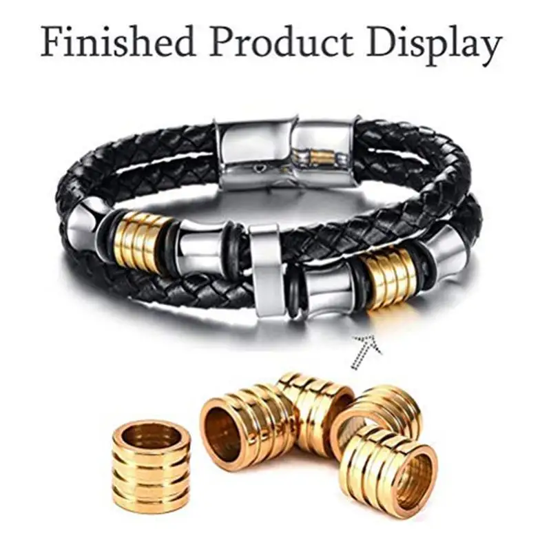 10 шт., 6 мм, 8 мм, полосатая шайба с большим отверстием из нержавеющей стали, ползунок, бусина для DIY мужчин, браслет ручной работы, изготовление ювелирных изделий, удивительная цена