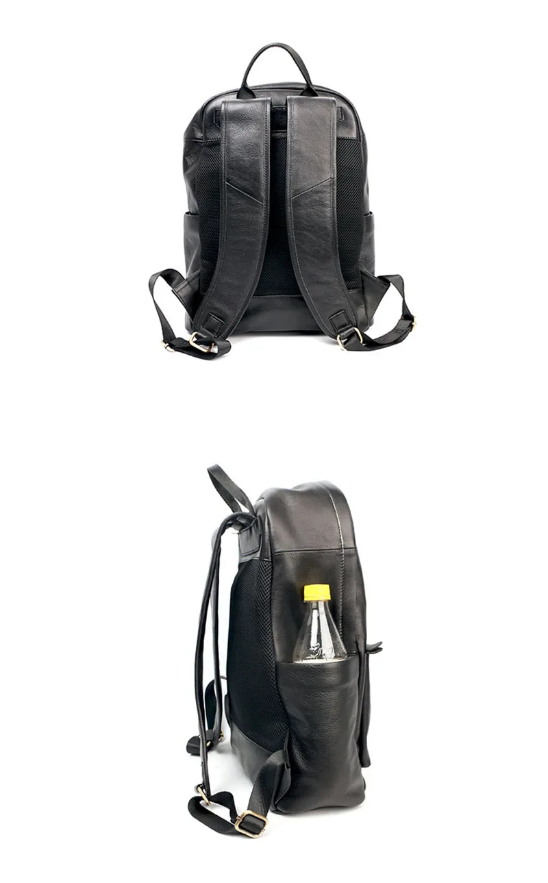 AETOO Leather men's backpack, men's leather casual shoulder bag, boys travel bag, simple computer bag