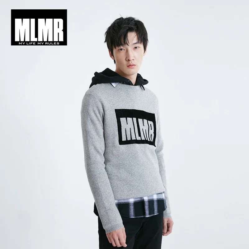 GREY MARL JackJones мужской свитер с буквенным принтом и вырезом лодочкой 219124508 - Цвет: GREY MARL
