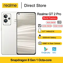 Realme GT2 Pro 5G Mobile Phones 6.7" Quad HD + Snapdragon 8 Gen 1 Octa Core 50MP 65W Charge 5000mAh NFC Android 12 Smartphones