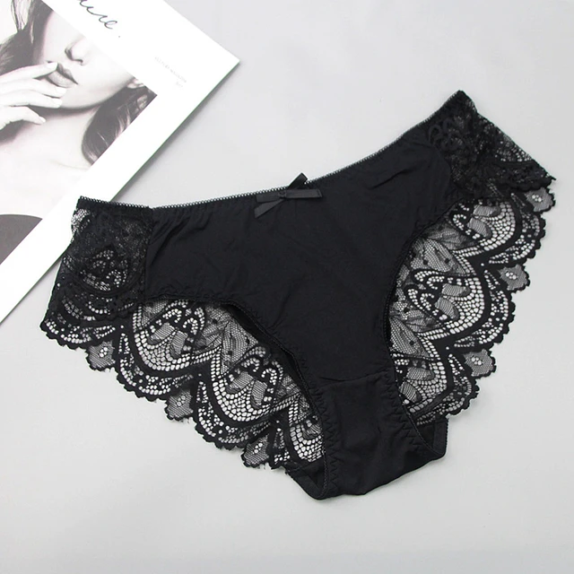 Fashion Women Underwear Sexy Lace Transparent Low Waist Hollow T