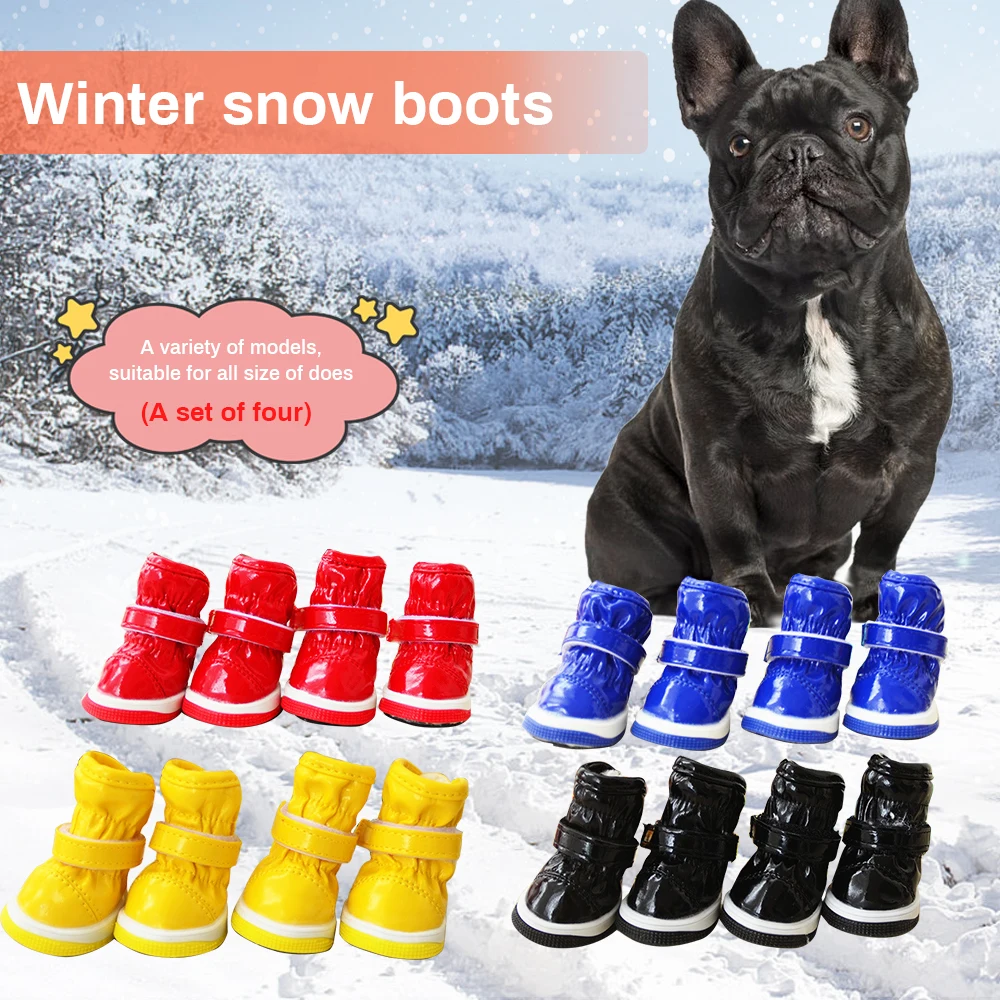 Hot Waterproof PU Leather Dogs Boots Chihuahua Puppy Dog Shoes Anti