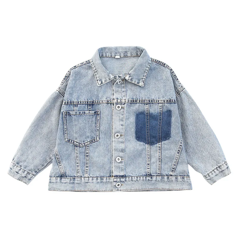 Модные куртки для девочек новые повседневные свободные детские джинсовые пальто осенняя верхняя одежда для маленьких девочек одежда для подростков Vestidos 6, 8, 10, 12 лет