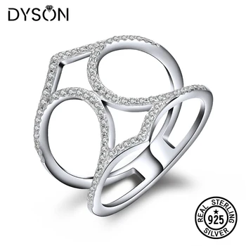 

Dyson 925 Sterling Sliver Ring Cross Micro Pave Clear Zircon Circle Special Trendy Rings For Women Girls Fashion Punk Jewelry