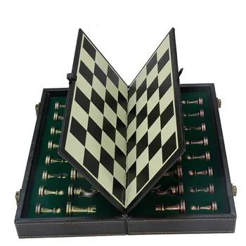 

2020 Foreign Trade New High-end Chess Metal Alloy Folding Chessboard Competitive Leisure Chess 29*15*7cm