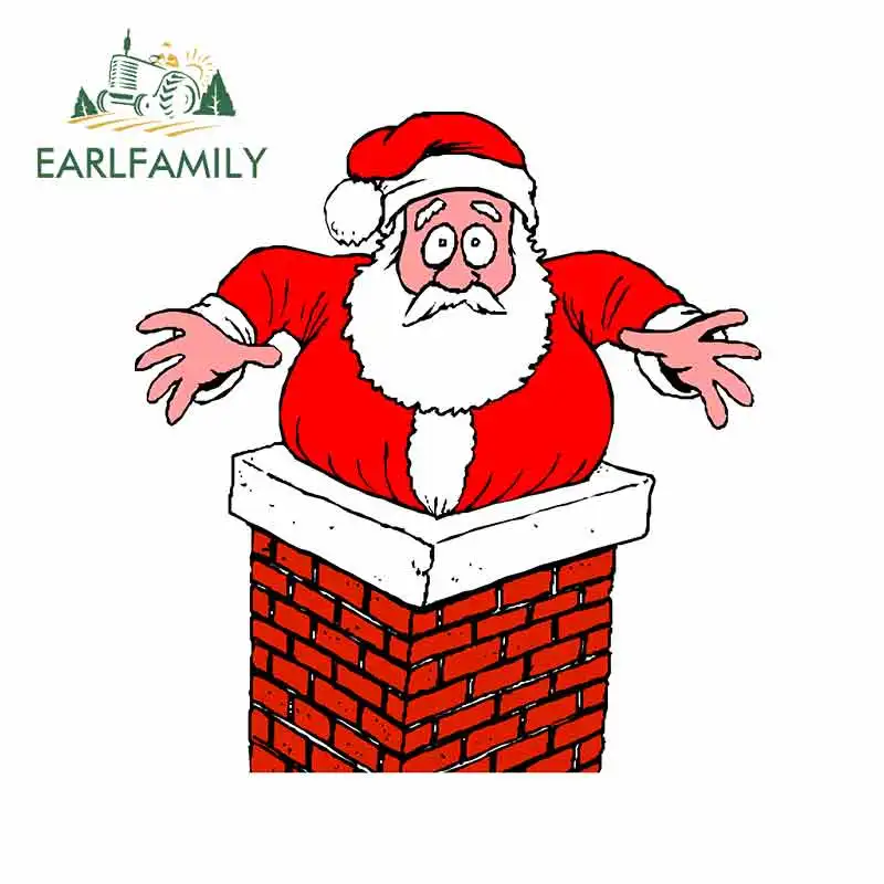 EARLFAMILY 13 см x 11 8 для Санты застрявшей в дымовой трубе графические забавные