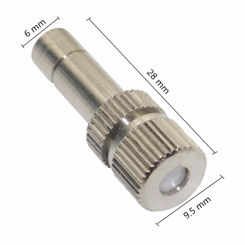 

Hot New 50Pcs/Lot 6mm Slip Lock Quick-Connect 6mm Low Pressure Copper Anti-Drip Fog Misting Nozles 5-20Bar Irrigation Sprinklers