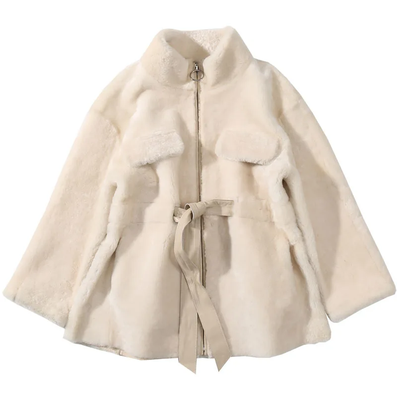 

Double-Faced Real Coat Women Winter Warm Wool Coats Female Genuine Jacket Long Parka With Natural Fur