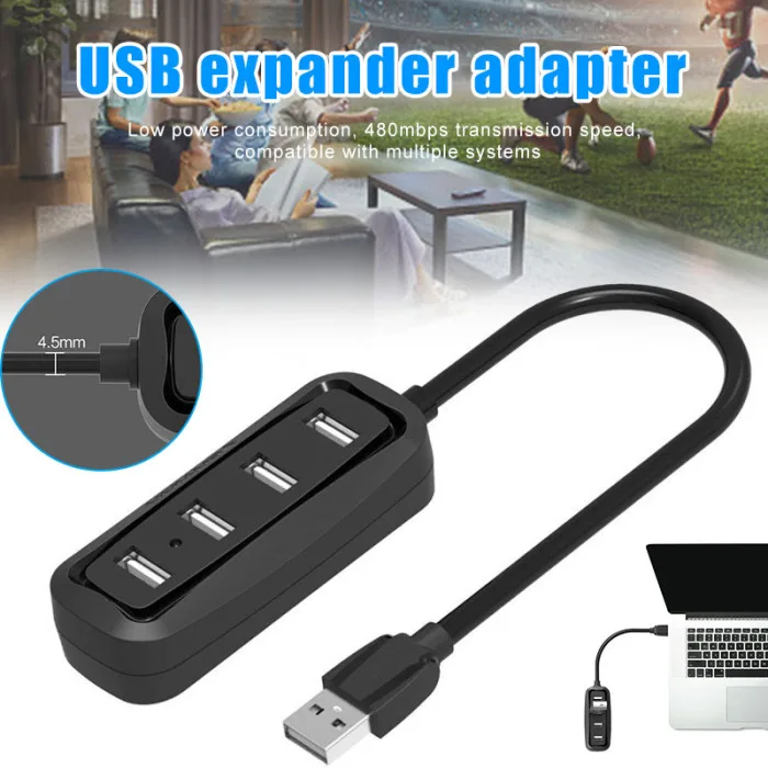 Usb-хаб 4 порта адаптер сплиттер Портативный высокоскоростной для ноутбука мобильный телефон клавиатура PUO88