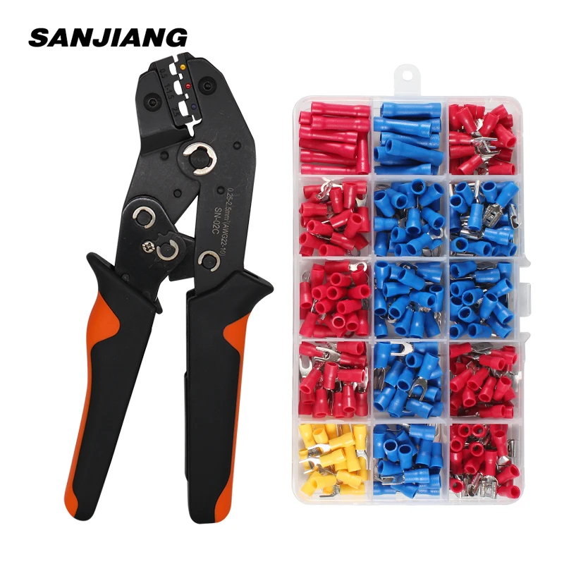 Ofertas Especiales SN-02C mini engarzado a mano herramienta 0,25-2.5mm ² ajustable alicates Crimper con 280 Uds terminales de Cable Kit de surtido de alambre de conjunto de engaste WDgb3rwkk