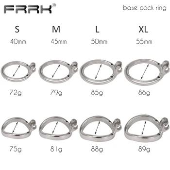 FRRK Double Penis Rings Cock Lock Male Chastity Cage Stainless Steel Bondage Device Restraint Sex Toys for Adutls 18 Training 2