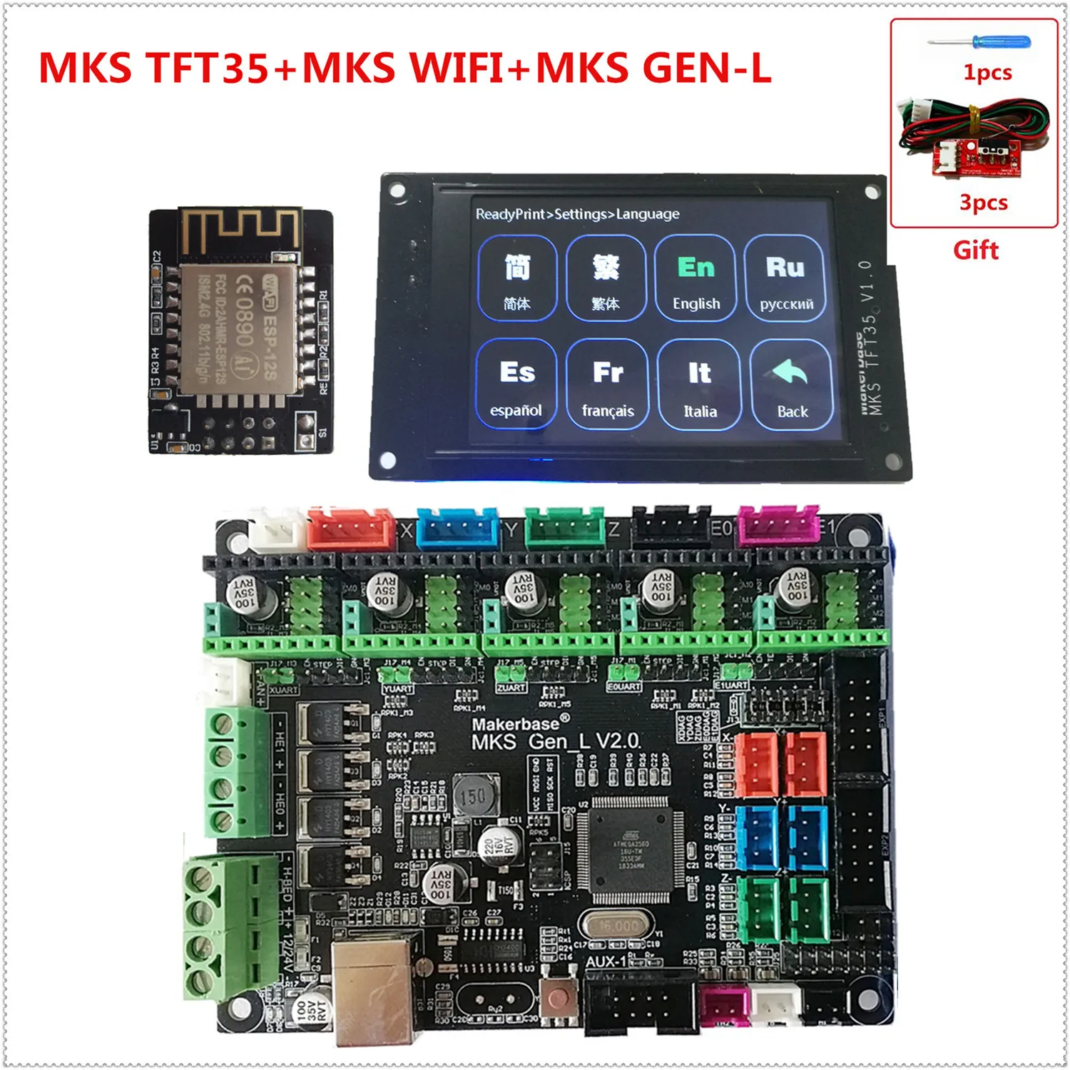 MKS GEN-L V2.0 MKS TFT 3,5 сенсорный экран дисплей MKS TFT Wi-Fi модуль 3D принтер щит панель управления материнская плата diy Стартовые наборы