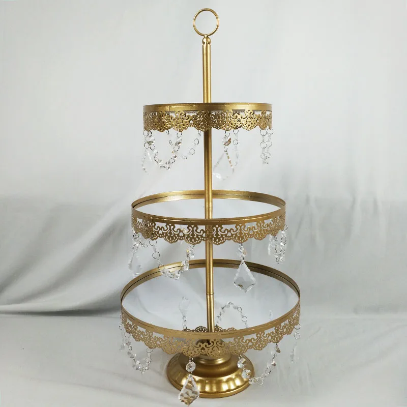 Новое поступление золотой кристалл торт стенд набор зеркало лицо Свадебная вечеринка стол конфеты бар украшения стола инструменты