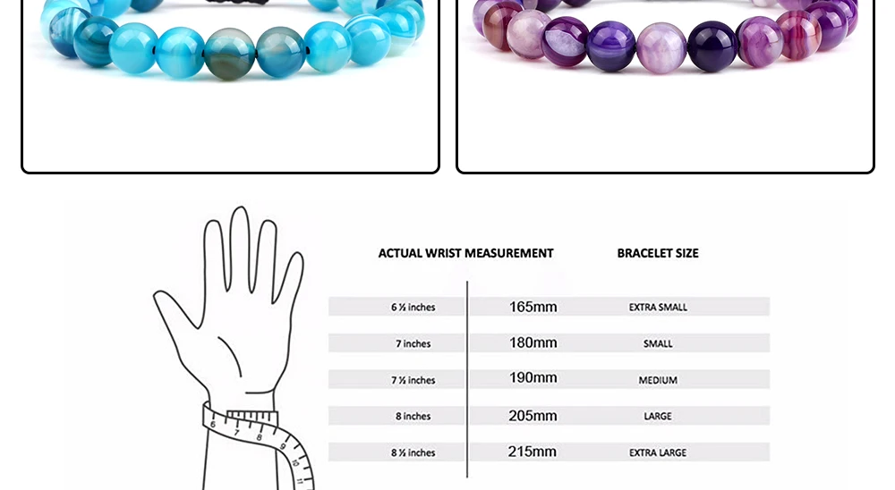 Men Energy Beads Bracelet Adjustable Natural Stone Agates Onyx Charm Bracelets Chakra Healing Women Yoga String Bangles Jewelry
