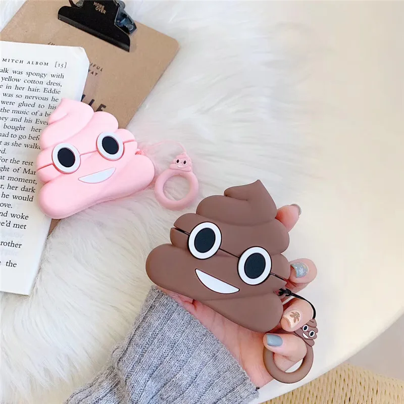 

Cute Poo 3D Earphone Case Headset Protective Case for Apple Airpods 1 2 Case Silicon Wireless Earphone Cover Earbud Accessories
