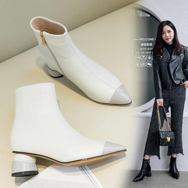 

2019 Woman Boots Color Sharp With With Short Boots Woman Special With Boots