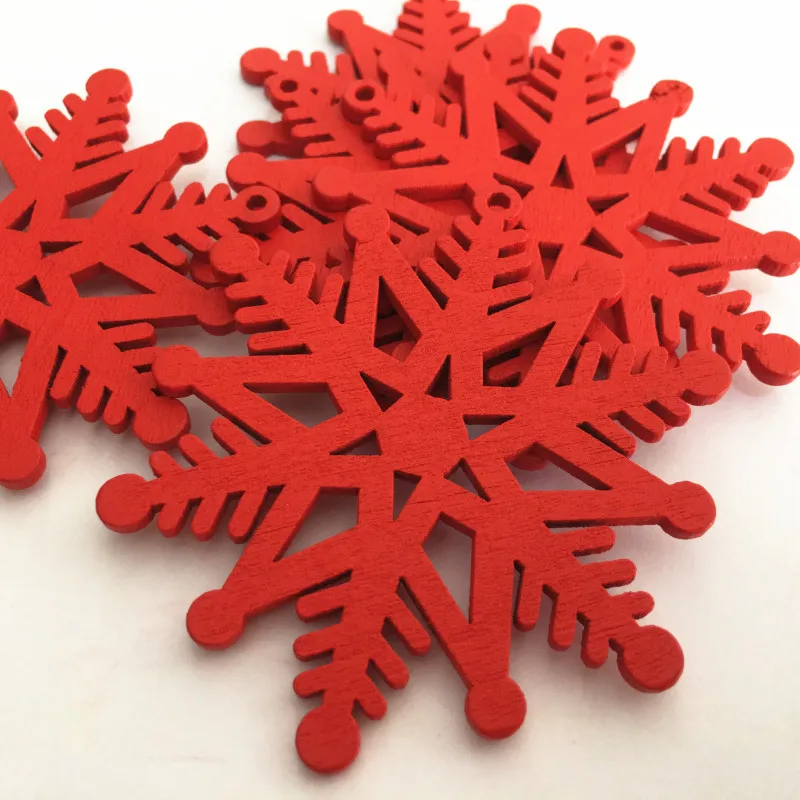Snowflake A 10 шт. белая деревянная елка/олень DIY подвесной кулон роскошные украшения Рождественские украшения для дома Рождественские подарки год Navidad - Цвет: Snowflake A