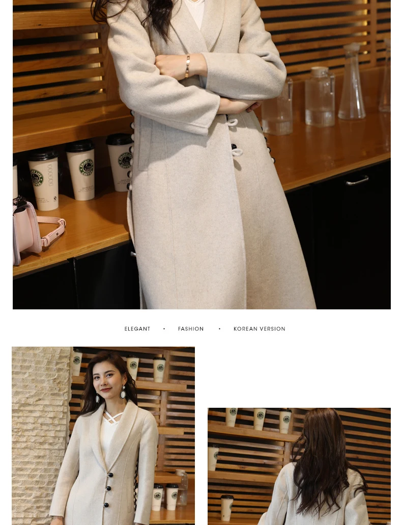 Tcyeek Элегантное зимнее пальто женская одежда 2019 корейское винтажное шерстяное пальто женские зауженные кашемировые Длинные куртки Hiver 18205