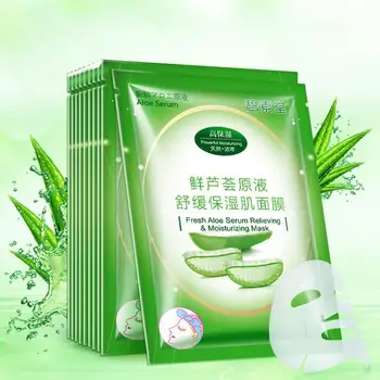 

Fresh Aloe Serum Relieving Moisturizing Mask Acne Remove Face Soothing Hydration Shrinks Pores Skin Care Sheet Pack Korea