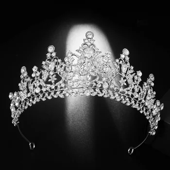 

Bling Crystal Tiaras and Crowns Flower Headbands for Women Bride Bridesmaid Bridal Wedding Hair Jewelry Accessiories FORSEVEN